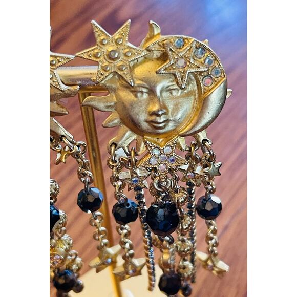 VINTAGE Celestial KIRKS FOLLEY earrings sun moon star dangle with BRACLET READ - Picture 5 of 16